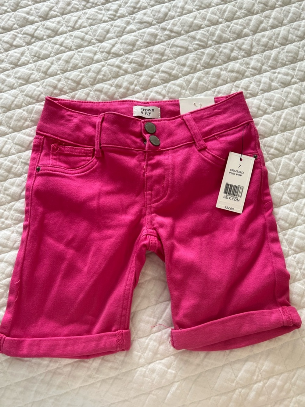 crown & ivy Hot Pink Girls' Bermuda Shorts